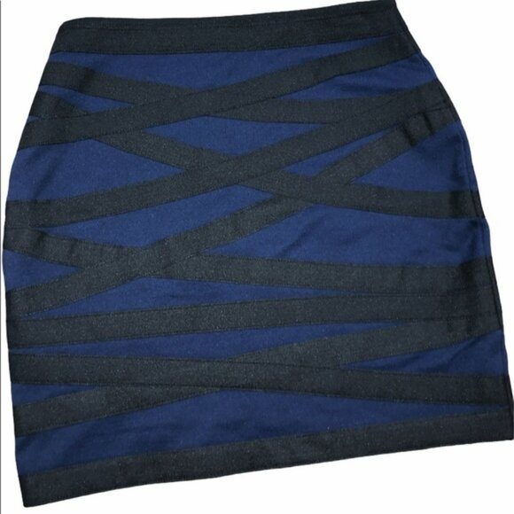 Express size xsmall blue & black bandage skirt - Picture 5 of 7